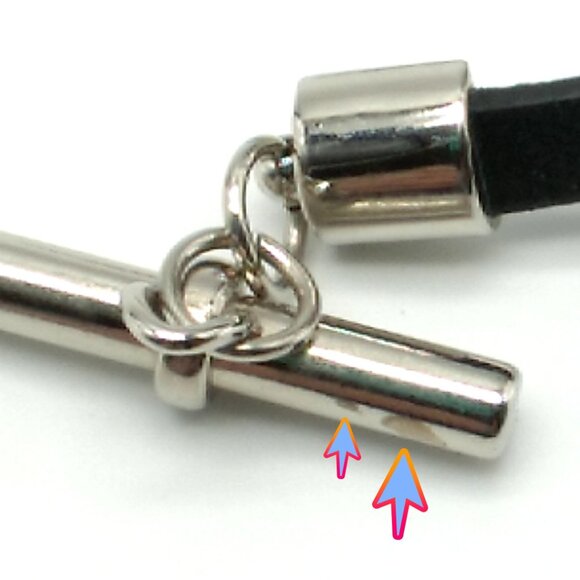 Black Leather Toggle Bracelet Unisex *Small Flaw* - Picture 14 of 14